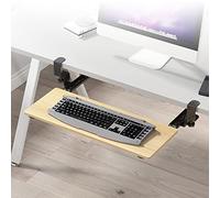 Plateau de clavier réglable en bois avec guides coulissants pour tiroir de bureau Blanc 65 x 25 cm - Idéal pour une configuration ergonomique et une plate-forme de souris design peu encombrant.