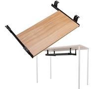 Plateau de clavier réglable en bois sous le bureau - Tiroir coulissant pour clavier en 5 couleurs, design facile à retirer, extension de bureau parfaite pour plus de confort et de soutien du coude
