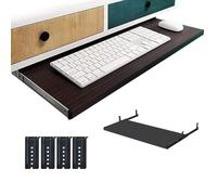 Plateau de clavier réglable noir avec rails en métal, étagère universelle pour clavier pour la maison ou le bureau, hauteur réglable 70 x 27 cm, design ergonomique pour plus de confort