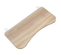 Plateau de clavier réglable pliable à 90° avec pince en C sans perçage, bras et repose-coude en bois naturel 75 cm - Idéal pour le bureau à domicile