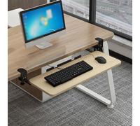 Plateau de clavier réglable sous le bureau avec pince en C coulissant pour clavier et souris pour bureau Naturel H (65 x 25 cm) - Design omique pour économiser de l'espace