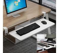 Plateau de clavier réglable sous le bureau avec pince, plateforme coulissante pour clavier et souris, station de travail ergonomique nizer pour un confort et une efficacité améliorés