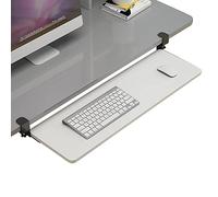 Plateau de clavier réglable sous le bureau avec plate-forme de souris extractible, support facile à pincer, support robuste, extension de bureau en bois pour une nification ergonomique de l'espace de