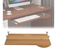 Plateau de clavier réglable sous le bureau | Support de clavier coulissant en bois | Glissière de clavier réglable en hauteur | Convient aux bureaux de 600 x 270 mm et 700 x 270 mm