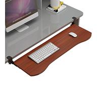 Plateau de clavier réglable sous le bureau - Support de clavier extractible et plate-forme de souris, installation facile à pincer, extension de bureau en bois pour poste de travail ergonomique.