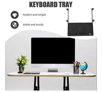 Plateau de clavier sous bureau avec tiroir coulissant, pince et rail, support de clavier noir