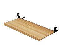 Plateau de clavier sous le bureau avec butée réglable Ergon pour clavier et souris pour bureaux de 1 4 cm d'épaisseur, finition bois naturel, 54 x 28,6 cm