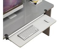 Plateau de clavier sous le bureau : étagère coulissante réglable pour clavier et souris, installation facile sans perçage, rangement en bois 520/650/750 x 250 mm, solution gain de place pour bureau à