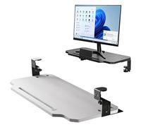 Plateau de Clavier, Support Clavier Ordinateur, Plateau de clavier coulissant, tiroir multifonction for clavier, planche d'extension ergonomique avec emplacement for stylo(White,65cm/25.5")