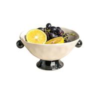 Plateau de collations aux fruits Assiette à fruits en céramique for pendaison de crémaillère, salon, ménage, mariage exquis, bol à fruits, bonbons, fruits secs Décoration de la maison(White_Large)