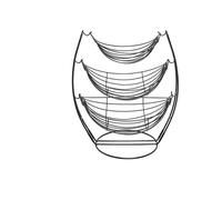 Plateau de collations aux fruits Panier à fruits à 3 niveaux for comptoir de cuisine, Triple hamac noir, présentoir for fruits/légumes/produits, panier en métal Décoration de la maison