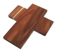 Plateau de Communion en Bois Marron Croix, Décoration D’autel Vintage | Centre de Table Religieux, Gravures Détaillées, Style Rustique Élégant, pour Consacré et Cérémonies Familiales