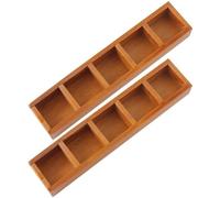 Plateau De Compartiment en Bois 5 Diviseurs Boîte De Rangement Bureau Plante Succulente Pot De Fleur Vintage Rectangle Bijoux Plateau De Rangement pour Bureau