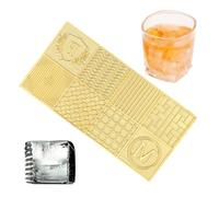 Plateau de conception de machine à glaçons transparent, plateau de tampons à glace pour cocktails et whisky, imprimante à glaçons polyvalente en cuivre facile à nettoyer (J03)