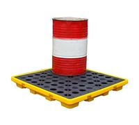 Plateau de confinement de déversement d'huile industriel, plate-forme de collecte modulaire en plastique, palette anti-fuite, 17, jaune, 120 x 60 x 18 cm, ensemble de confinement de déversement