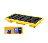 Plateau de confinement de déversement haute performance - Plate-forme modulaire anti-fuite pour fûts d'huile de 17 gallons, solution durable pour un rangement sûr, 127 × 67 × 17 cm
