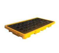 Plateau de confinement modulaire en polyéthylène pour entrepôts, usines, garages et applications industrielles, plateau anti-fuite, palette de rangement antidérapante pour seaux de peinture (130 x 67