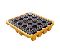 Plateau de confinement pour fuites de liquides, plateau de seau de peinture en polyéthylène, amovible, plate-forme de transport anti-fuite pour rangement de garage industriel (720 x 720 x 155 mm)