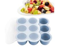 Plateau de congélation à 9 compartiments - Cubes en silicone avec couvercle anti-fuite - Design facile à démouler | Accessoire de préparation des repas pour aliments faits maison, purée de fruits