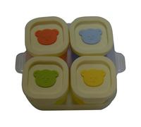Plateau De Congélation Des Aliments Pour Bébés Compatible Avec La Vapeur Récipient De Stockage En Silicone À 4 Sections Avec Couvercle Plat Conception Peu Encombrante Pour Cubes De Purée Plateau