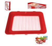 Plateau de conservation alimentaire réutilisable avec couvercles transparents extensibles - Boîtes de rangement empilables et hermétiques pour salade, légumes, fruits et restes, plateau de rangement