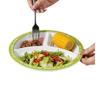 Plateau de contrôle des portions incassable à 3 compartiments | Assiettes de séparation pour adultes pour fête du Nouvel An, bureau, salon, cuisine, chambre à coucher, bureau, dortoir