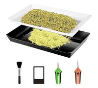 Plateau de Coupe, Bac de Finition avec Zone de Filtre de 15 * 10 Pouces Tamis à Pollen avec Deux Ciseaux Un Carte Grossissante et Un Brosse Accessoires de Culture avec Écran de 150 Microns Pour Herbes