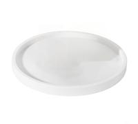 Plateau de courtoisie en silicone de forme ronde pour distributeur de savon, comptoir de salle de bain avec étanche et caractéristiques (blanc)