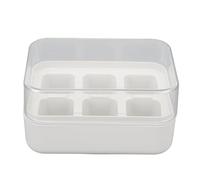 Plateau de cube à glace avec couvercle 6 cubes en silicone mini plateau de glace pour les cocktails de congélateur boissons whisky (Blanc)