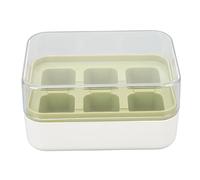 Plateau de cube à glace avec couvercle 6 cubes en silicone mini plateau de glace pour les cocktails de congélateur boissons whisky (Green)