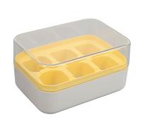 Plateau de cube à glace avec couvercle 6 cubes en silicone mini plateau de glace pour les cocktails de congélateur boissons whisky (Jaune)