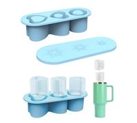 Plateau de cube de glace pour tasse de tulerts Stanley 30oz-40oz, 3 coeur moussin de silicone à cylindre en silicone avec couvercle et poubelle pour congélateur, boisson glacée, jus, whisky, café