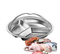 Plateau de cuisson à vapeur divisé, cuiseur vapeur | Plateau de cuisson à vapeur lisse, design de compartiment | Cuiseur vapeur anti-brûlure avec poignée ergonomique pour un cot