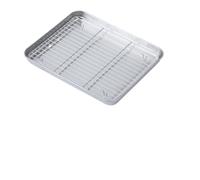 Plateau de cuisson en acier inoxydable avec grille métallique, plaque barbecue for gâteau, cuisine, rôtissoire, outil gril, four pour Cuisine(Size1)