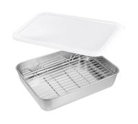 Plateau de cuisson en acier inoxydable, support cuisinière, avec poêle métallique, couvercle rôtissage, gril, four goutte à, plat pour Cuisine