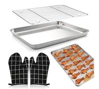 Plateau de Cuisson en Inox Polyvalent - Grille Patisserie, Glacage Gâteau, Plaque à Pâtisserie, Idéal pour la Cuisson et la Préparation de Vos Recettes Préférées