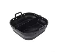 Plateau de cuisson en silicone peu encombrant avec bec verseur d'huile pour friteuse à air, pliable pour un rangement facile, 23 x 22 x 6 cm (carré pliable noir)