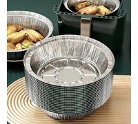 Plateau de cuisson rond en aluminium léger résistant à l'huile 7/8/9 pouces, convient pour friteuse à air, cuisson, pique-nique extérieur, barbecue, fête de famille, plateau de rangement grill jetable