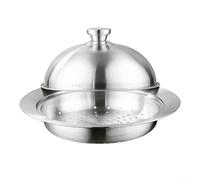 Plateau de cuisson vapeur multifonction en acier inoxydable avec casserole empilable et casserole de qualité alimentaire, compatible avec induction, gaz, four, lave-vaisselle, poignées résistantes à