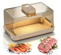 Plateau de décongélation électrique de la Viande, boîte de décongélation des Aliments surgelés de 19 L avec Couvercle, Temps/Vitesse du Vent/température réglables, pour Viande, Steak, Bacon