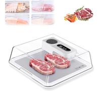 Plateau de décongélation électrique des aliments, boîte de décongélation de 4,2 L avec couvercle, technologie de verrouillage du flux d'air pour une décongélation efficace de 10 minutes, rechargeable