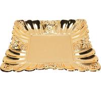 Plateau de décoration d'or Rose en relief organisateur en métal pour table basse salle de bains chambre à coucher salle de maquillage petite 18 cm / 7,1in