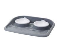 Nobby Butler Plateau avec Gamelles pour Chien Gris 2 x 300 ml