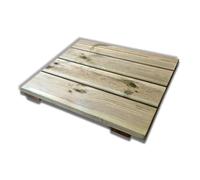 Plateau de douche antidérapant en bois de pin pour salle de bain, 60 x 60 cm, épaisseur 4,5 cm