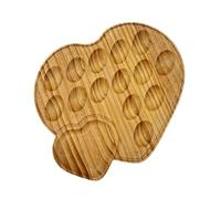 Plateau de en Bois en Forme de cœur avec évidements sculptés, Planche de Service de 11, 81 x 10, 63 Pouces pour l ' Installation du Petit-déjeuner, Les Tasses à Sauce et Les collations Plateau de