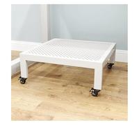 Plateau de fleurs mobile en métal sur roulettes pour intérieur et extérieur Blanc Chariot pour fleurs en pot Outils de jardin et décoration d'intérieur