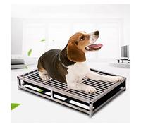 Plateau de Formation Pet Potty, Bac à litière for Chien, Support de Tapis Toilette for l'apprentissage la propreté(304 SUS,48*33*7.5cm)