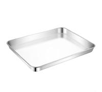 Plateau de Four pour mini en Acier Inoxydable, Lèchefrite Rectangulaire pour Four, Toaster, 23.5x17.5cm