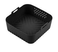 Plateau De Friteuse À Air En Silicone, Compatible For COSORI, Compatible For Cecotec, 5,5 L, 6 L, Paniers Carrés Réutilisables, Ustensiles De Four À Micro-ondes(Black with Holes)