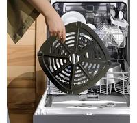 Plateau de friteuse à air, plaque de gril de 2,6 l avec pare-chocs en caoutchouc, plateau de support de rechange pour accessoires de friteuse à air (20,8 x 20,8 cm)